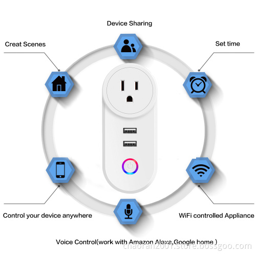 Hot Sale Enclosure Wireless Echo 240V Wall Power Tplink Zigbee USB Home Extension Smart Outlet Wifi Socket Plug